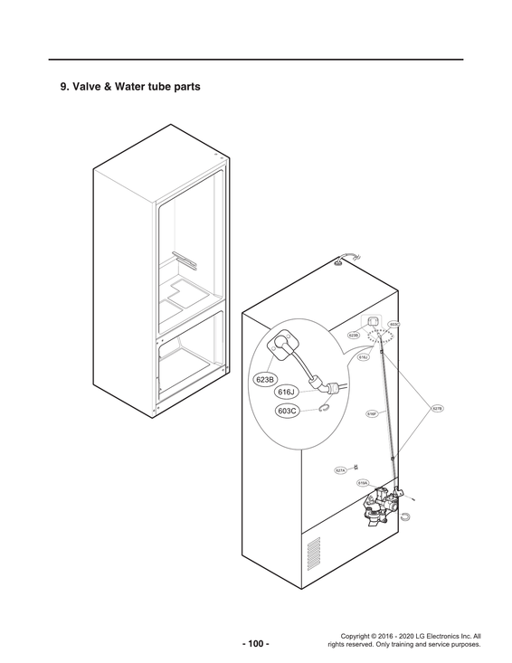 Valve/water tube parts