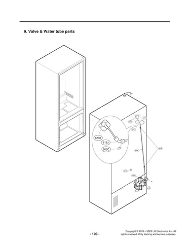Valve/water tube parts