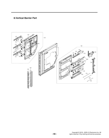 Vertical barrier parts