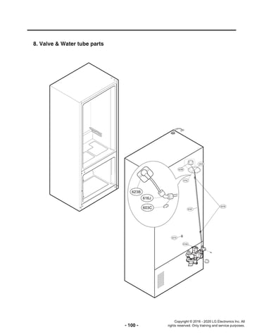 Valve/water tube parts