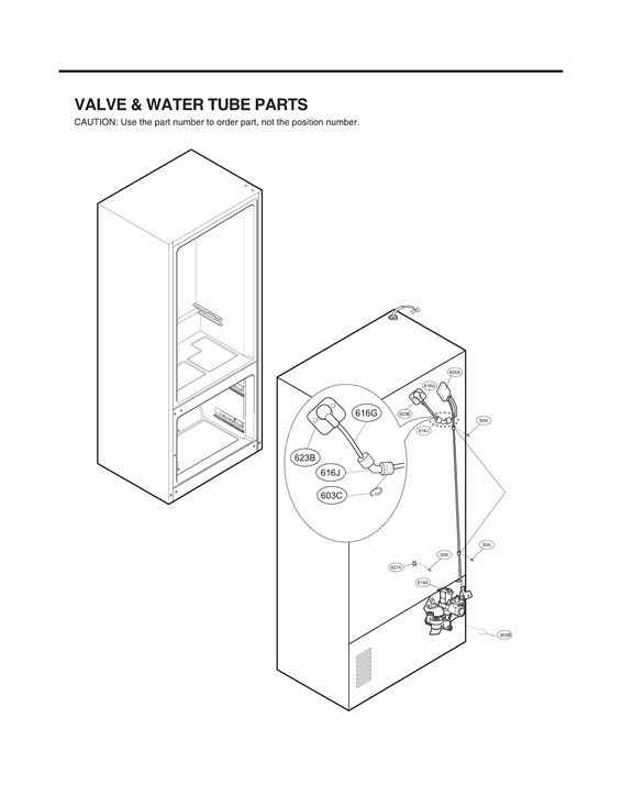 Valve/water tube parts