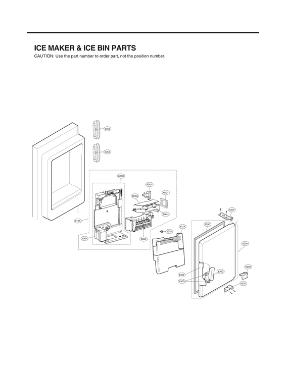 Ice maker/ice bin parts