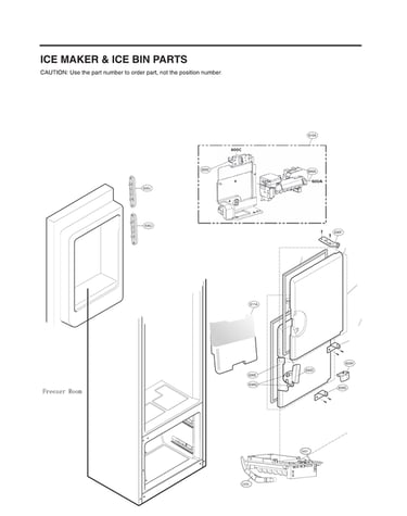 Ice maker/ice bin parts