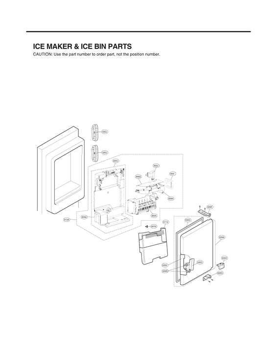 Ice maker/ice bin parts