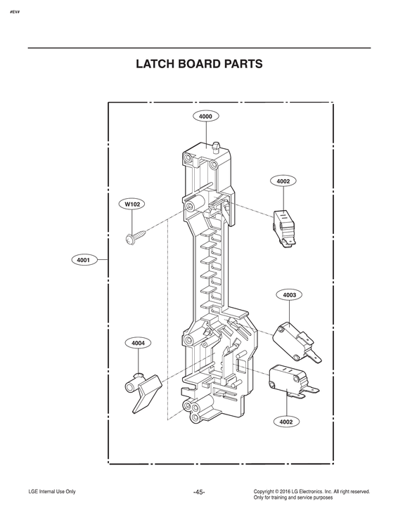 Latch board parts