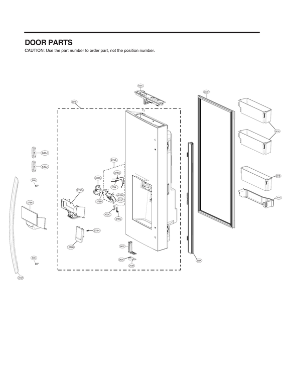 Dispenser door parts