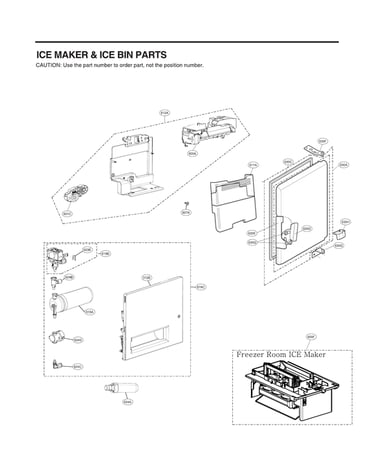 Ice maker/ice bin parts