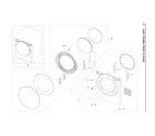 Samsung DVG50R8500V/A3-00 front frame & door assy diagram