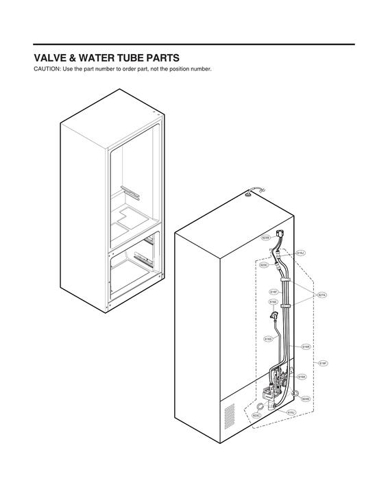 Valve/water tube parts