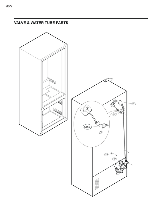 Valve/water tube parts