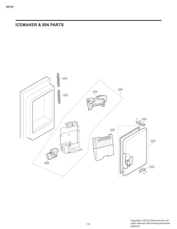 Icemaker/bin parts