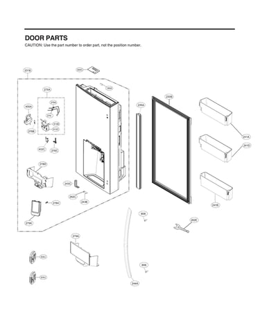 Dispenser door parts