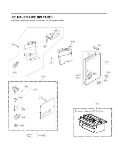 Ice maker/ice bin parts