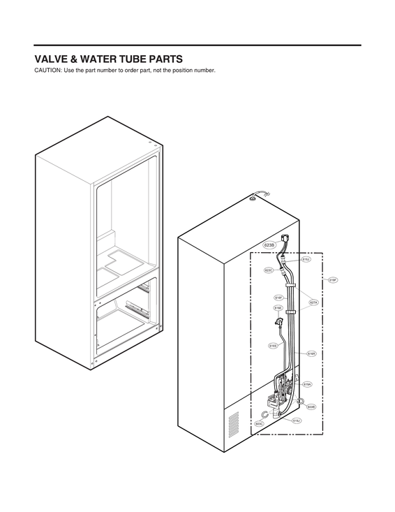 Valve & water tube parts