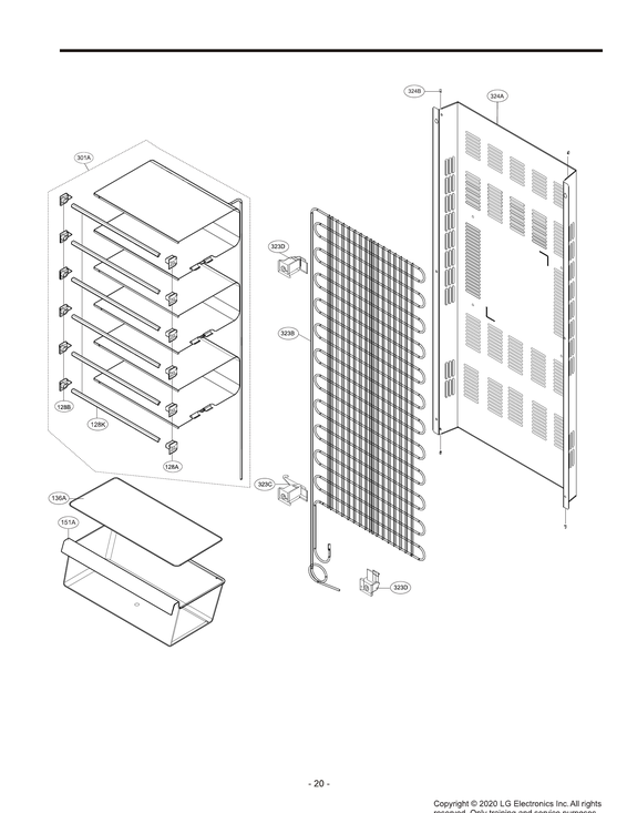 Condenser/shelf parts