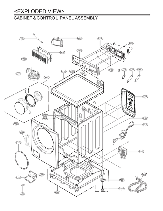 Cabinet & control panel assy