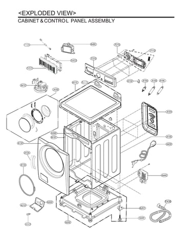 Cabinet & control panel assy