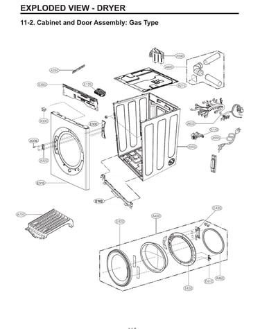 Cabinet/door assy: gas type