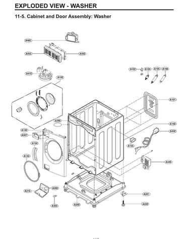 Cabinet/door assy: washer