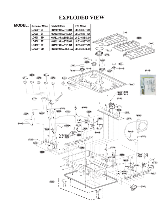 Gas cooktop