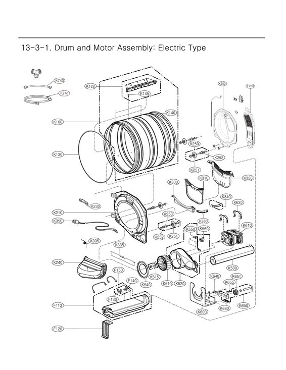 DRUM & MOTOR ASSY : ELECTRIC TYPE