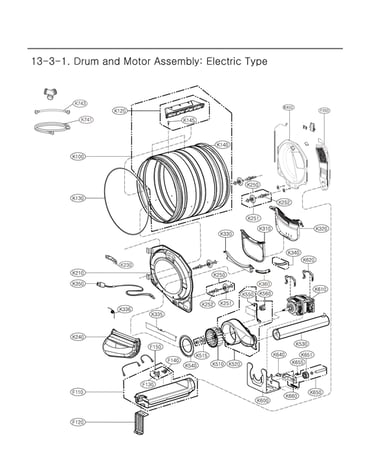 Drum & motor assy : electric type