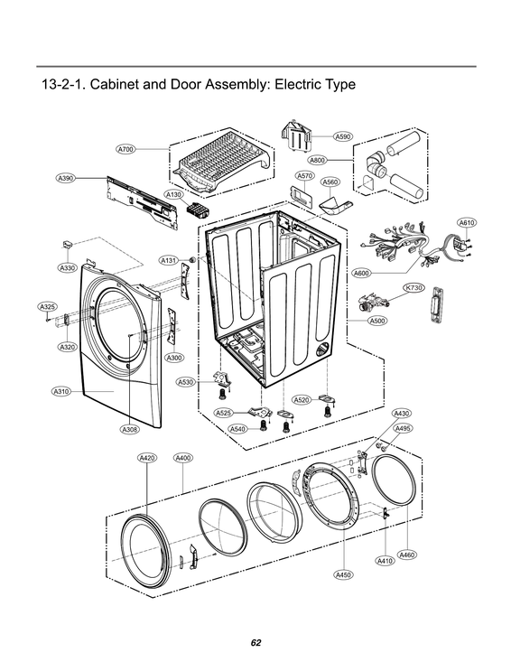 Cabinet & door assy : electric type