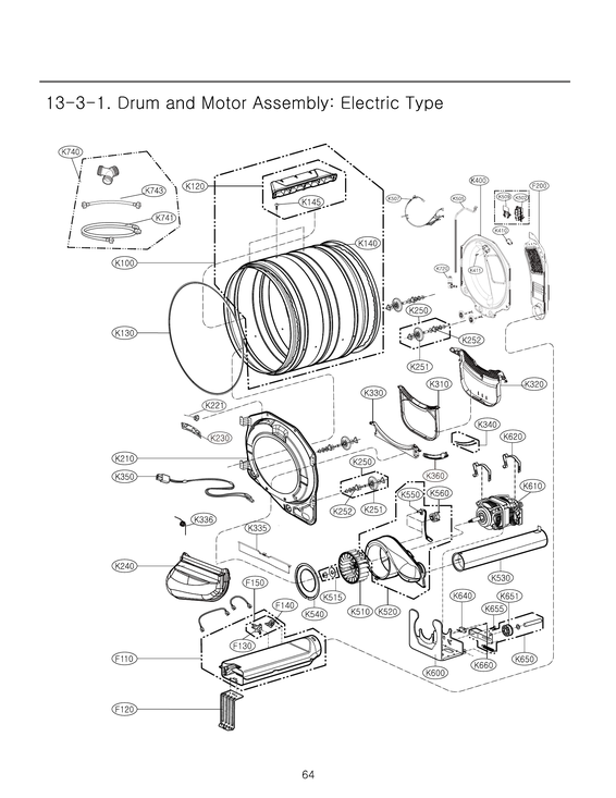 Drum & motor assy : electric type