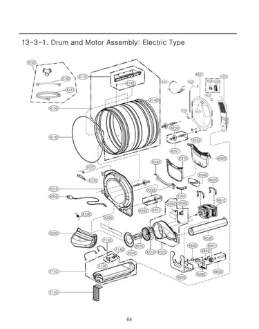 Drum & motor assy : electric type