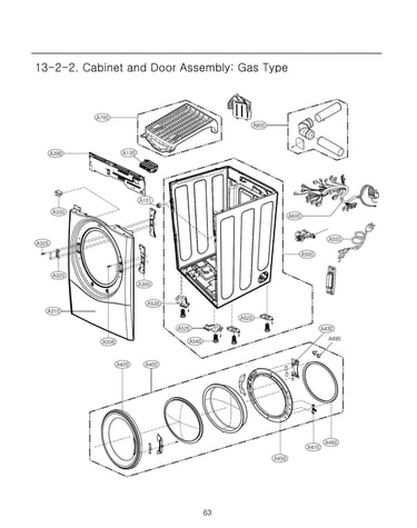 Cabinet & door assy : gas type