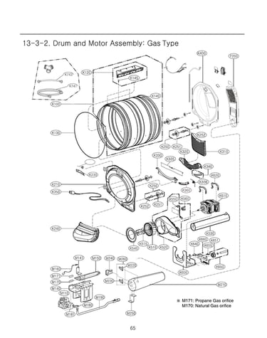 Drum & motor assy : gas type