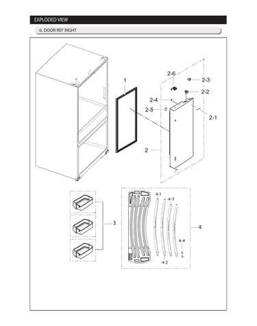 Refrigerator right door parts