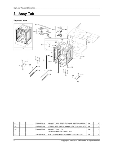 Tub assy
