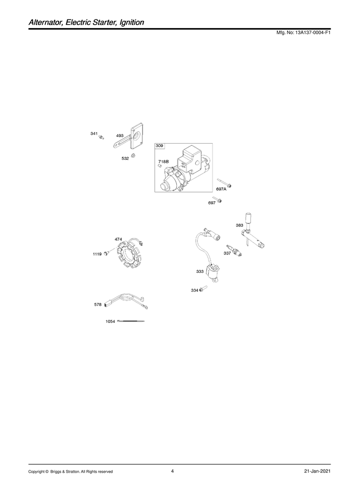 Alternator/electric starter/ignition
