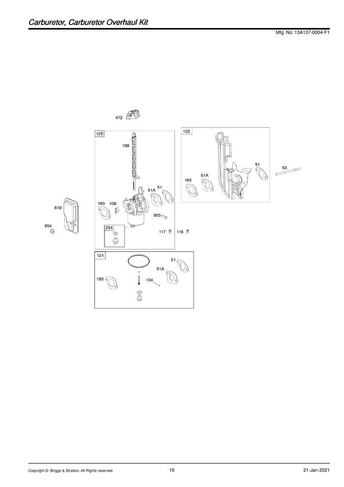 Carburetor/overhaul kit