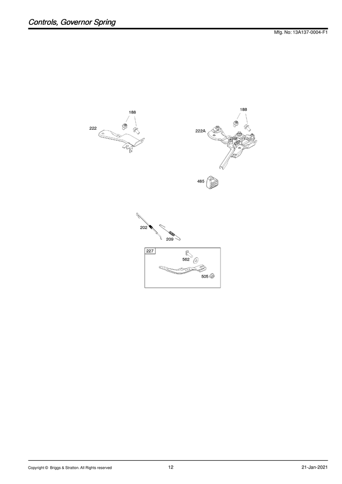 Controls/governor spring