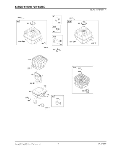 Exhaust system/fuel supply