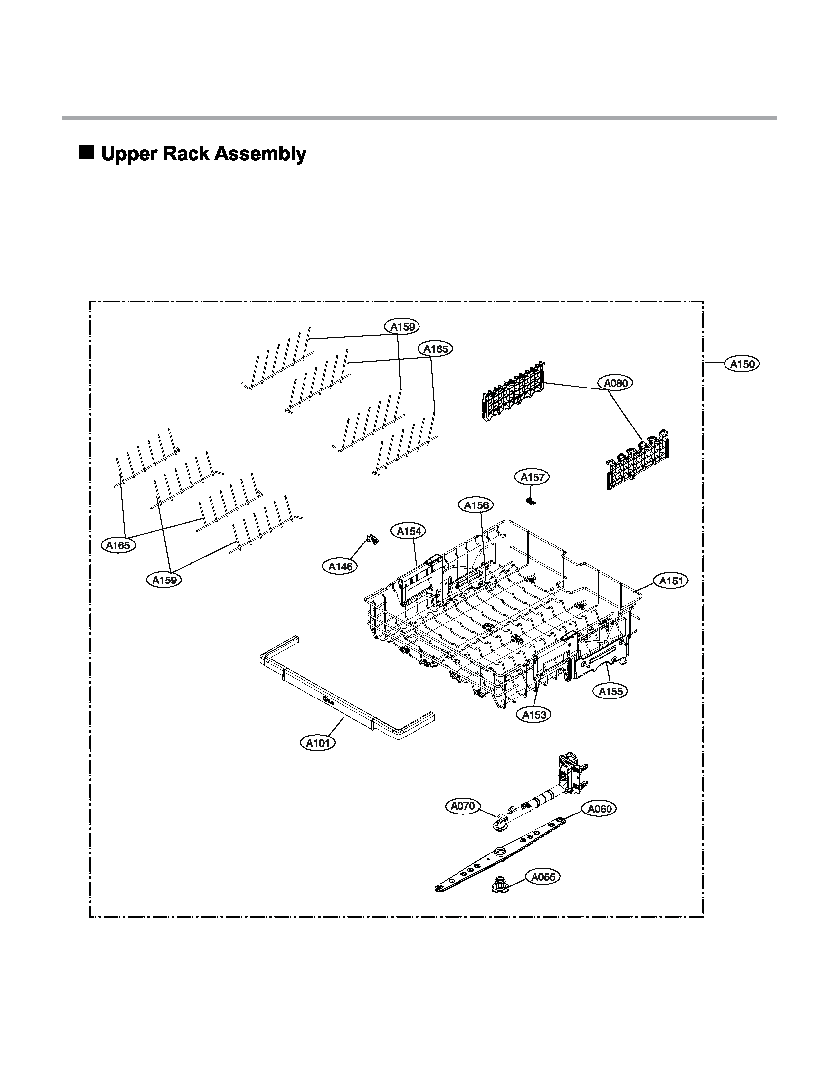 Upper rack assy