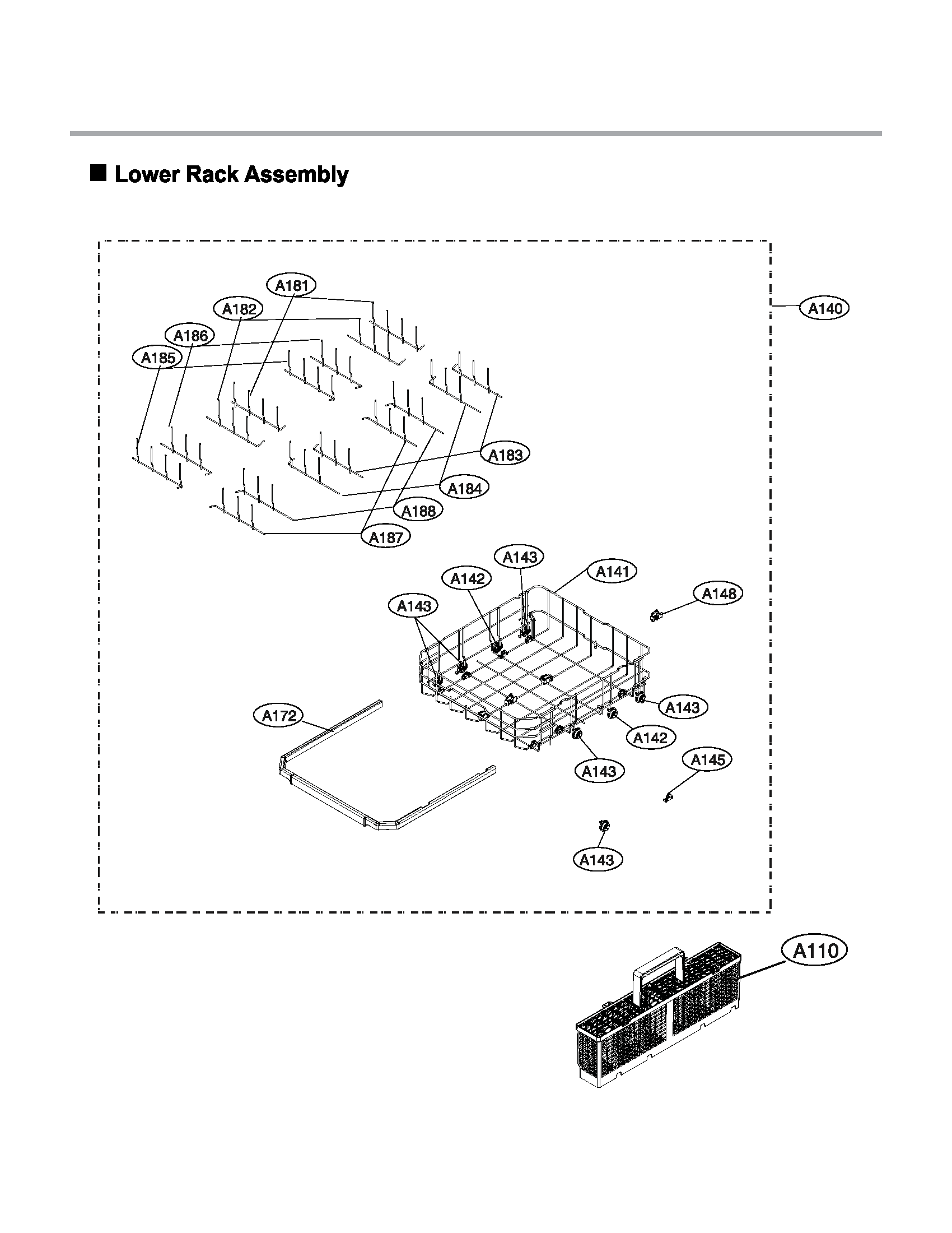 Lower rack assy