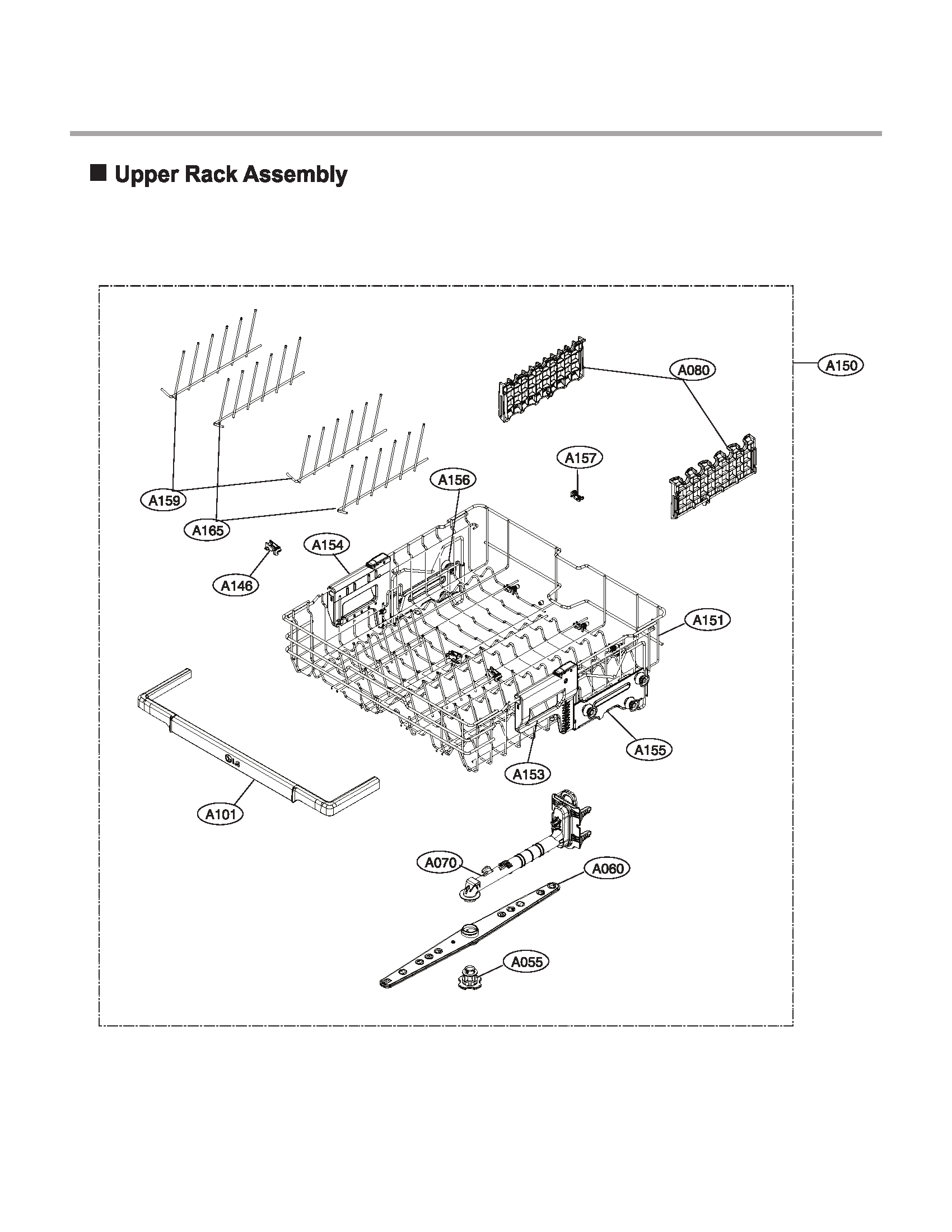 Upper rack assy
