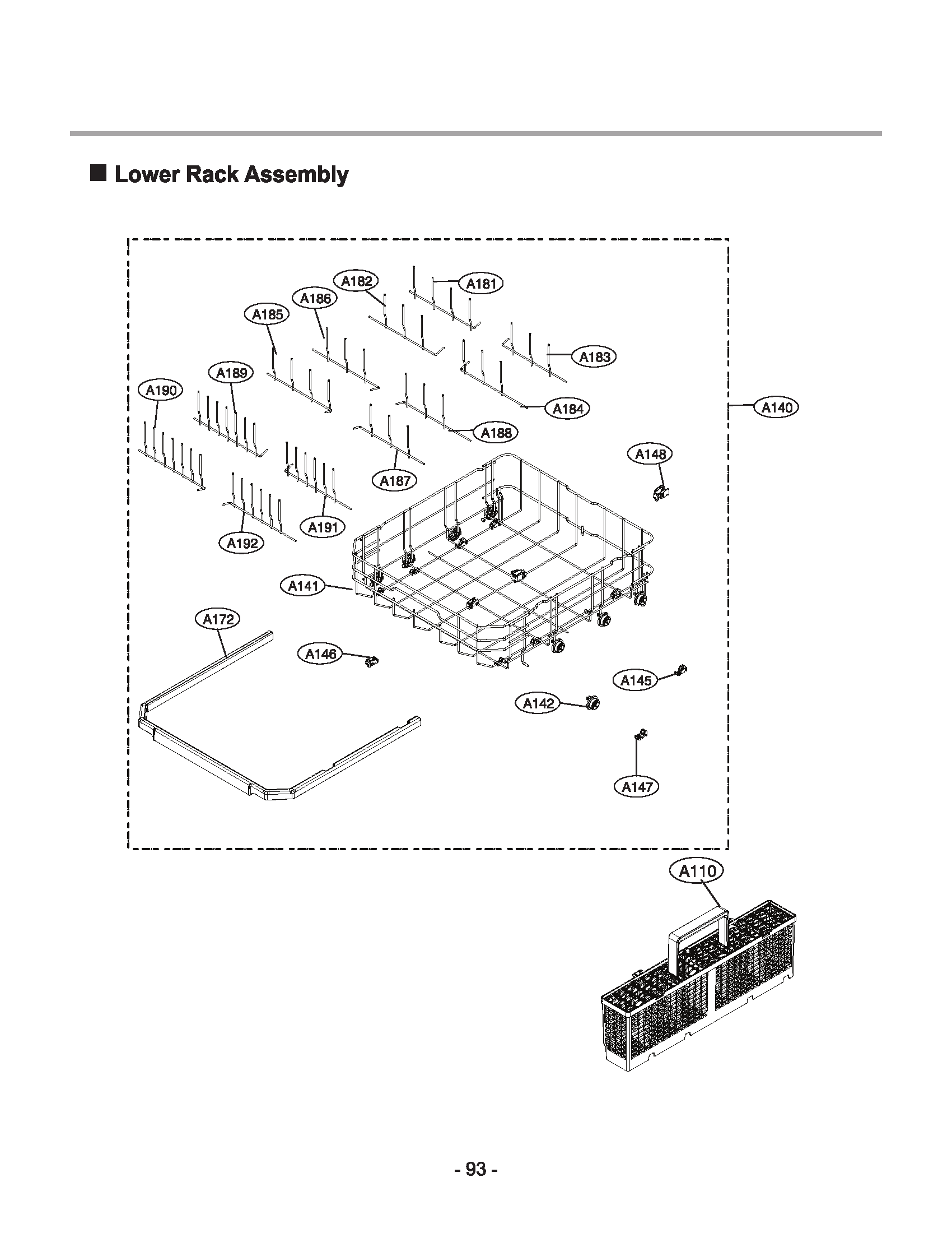 Lower rack assy