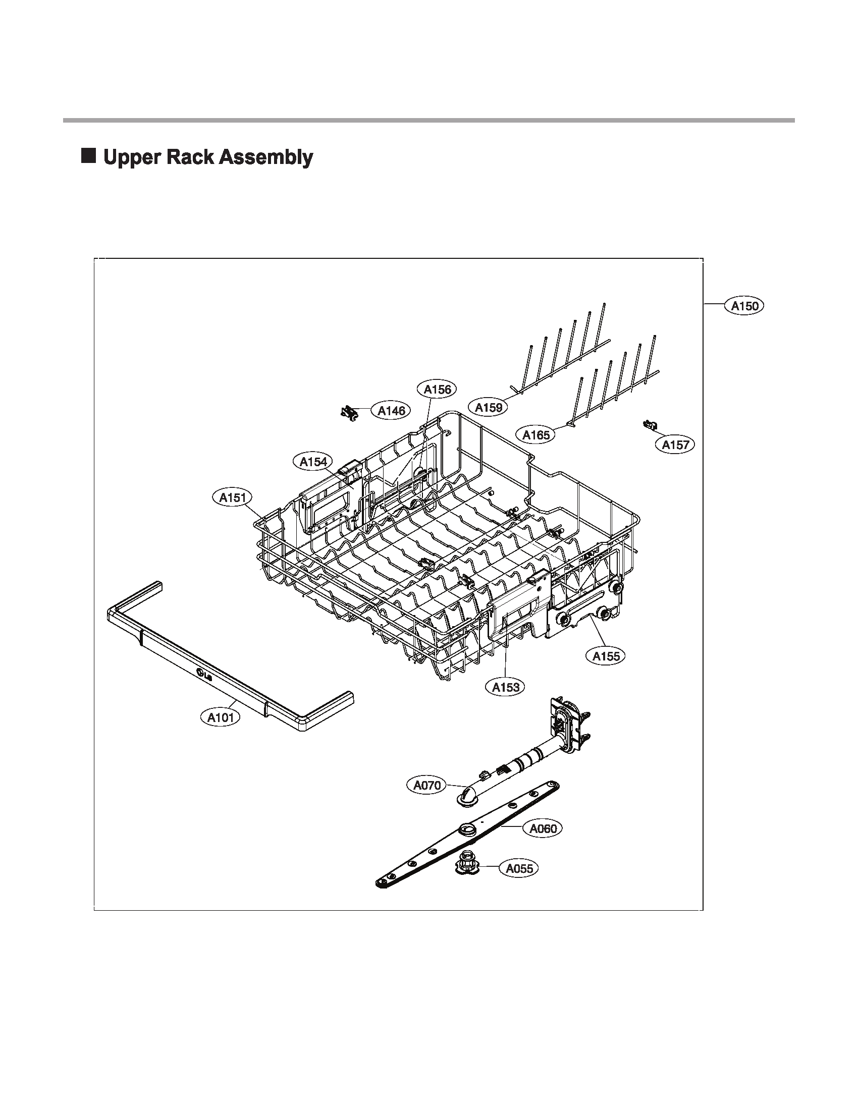Upper rack assy