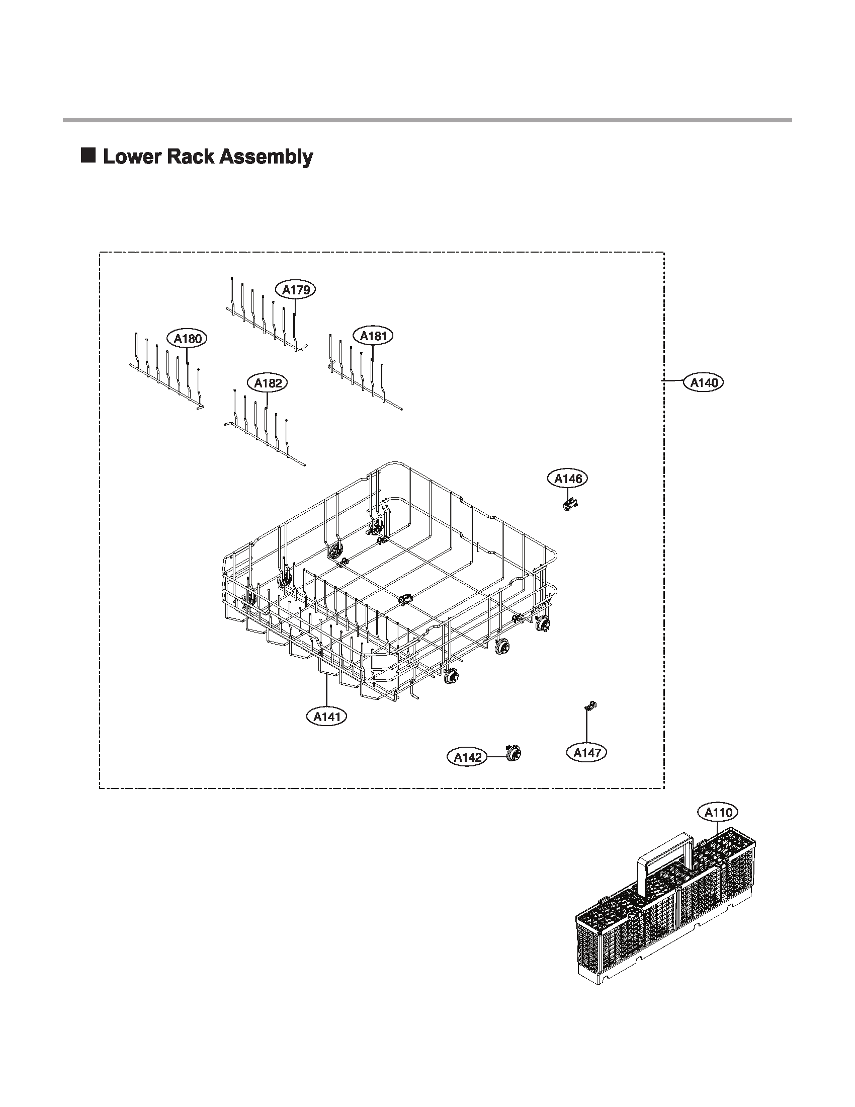 Lower rack assy