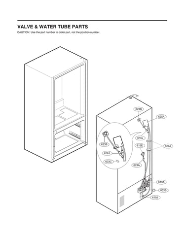 Valve & water tube parts