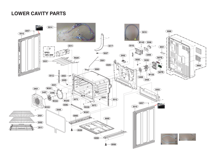 Lower cavity parts