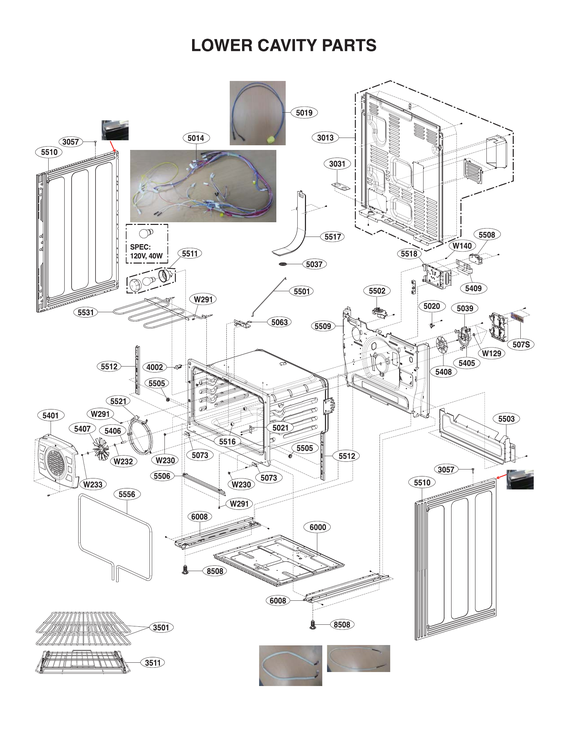 Lower cavity parts