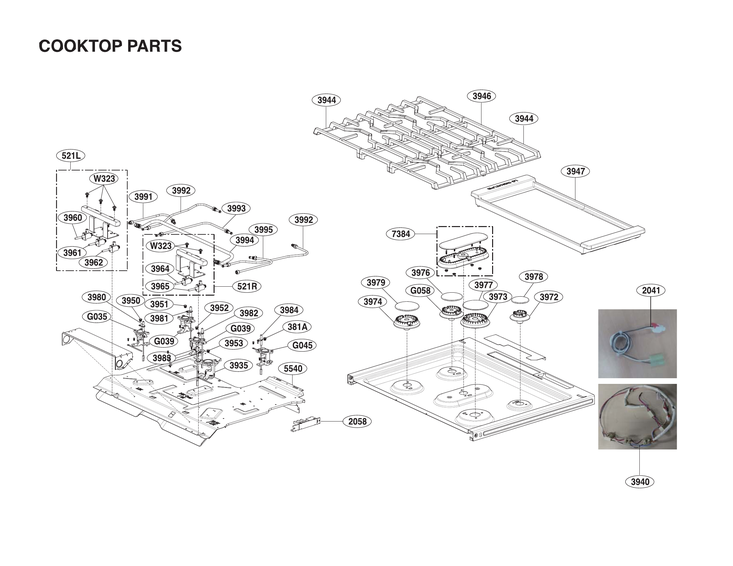 Cooktop parts
