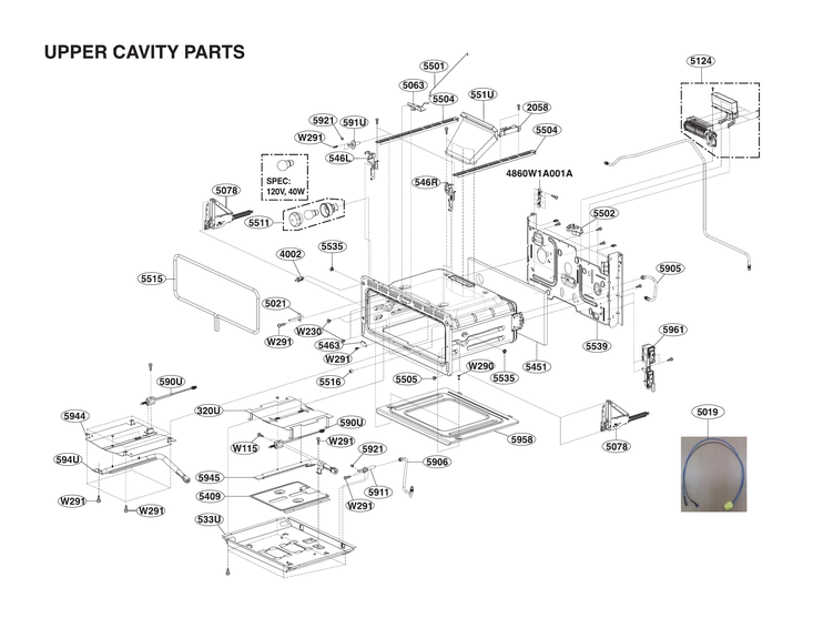 Upper cavity parts