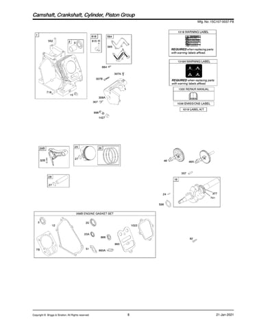 Camshaft/crankshaft/cylinder