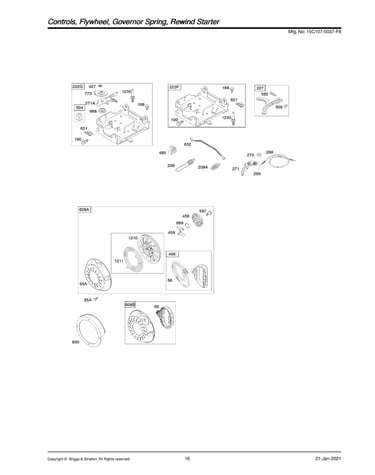 Controls/flywheel/rewind starter